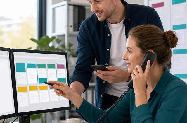 Praxisnahe Arbeitsszene für Aufgaben-Dispatcher