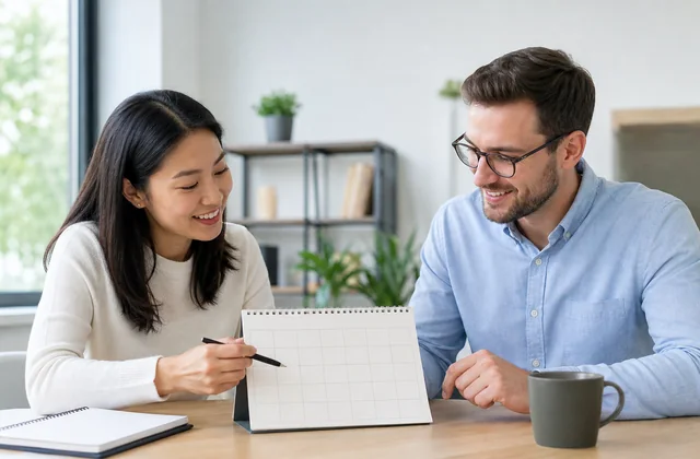 Interviewtermin wird mit Verfügbarkeit und Vorbereitung koordiniert