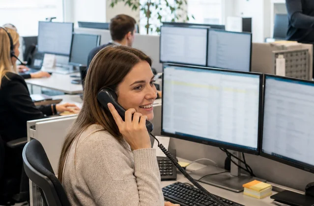 Praxisnahe Arbeitsszene für Kundenservice First Level